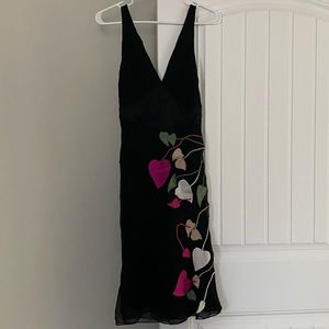 Black empire waisted midi-dress